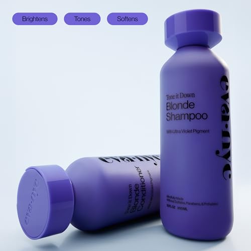 Eva NYC Purple Shampoo and Conditioner Set - Gentle, Anti-Brass Formula for Blonde, Gray, and Lightened Hair - Adds Shine, Softens, and Deep Conditions - Ginger Rose Scent - 10 fl oz (Pack of 2)