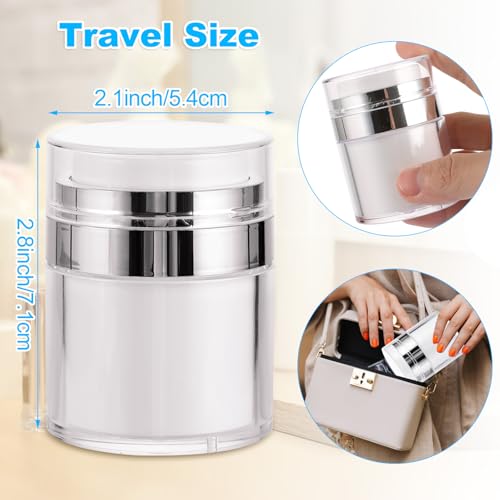 10 Pack 1 Oz Airless Pump Jars for Skincare & Cosmetics - Travel-Size Lotion Dispensers
