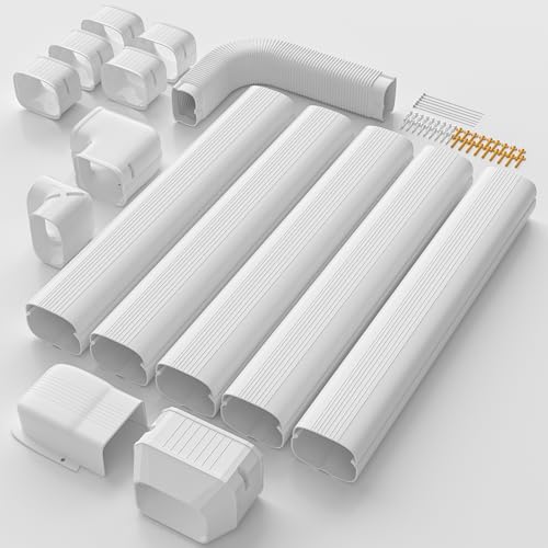 White 5-Inch x 20Ft Mini Split Line Set Cover Kit UV-Proof - House Safe
