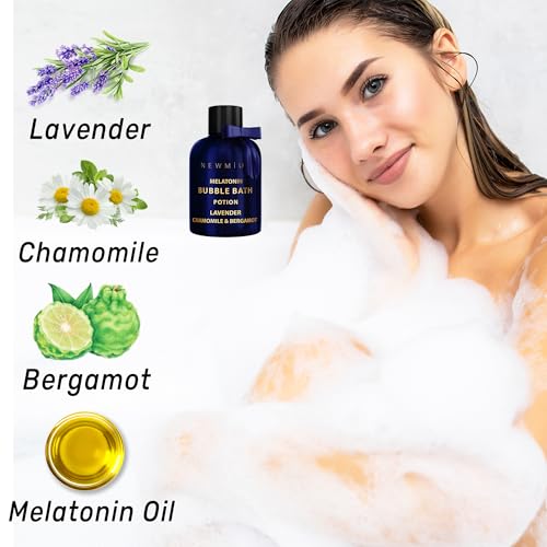 Deep Sleep Melatonin Bubble Bath with Lavender Chamomile - Moisturizing Relaxing Spa Gift