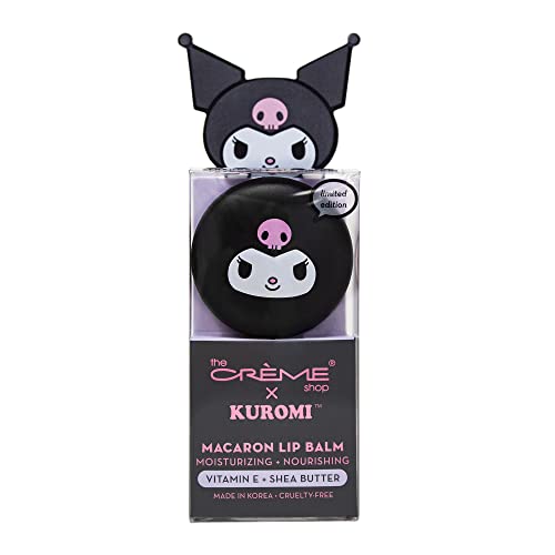 The Cr?me Shop x Kuromi Macaron Lip Balm, Korean Lip Balm with Shea Butter and Vitamin E - Raspberry Cream Puff