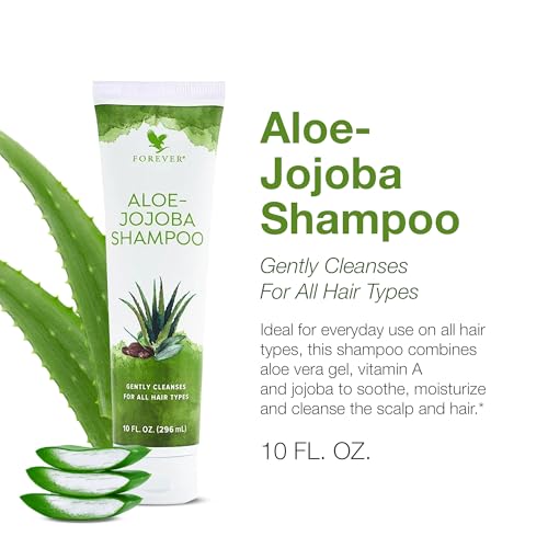 Aloe-Jojoba Shampoo - Nourishing Hair Cleanser with Aloe Vera & Jojoba Oil, 10 Fl Oz - Pack of 1