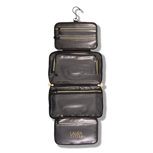 LAURA GELLER NEW YORK The Best of the Best Baked Face Palette and Quilted Folding Travel Makeup Bag, Black