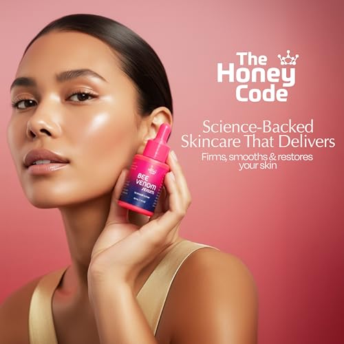 The Honey Code Bee Venom Serum - Hydrating & Firming face - No Parabens or Sulfates - 30ml 1Fl.oz - Squalane, Hyaluronic Acid, Vitamin C Skin Care Formula 0.5% Real Bee Venom