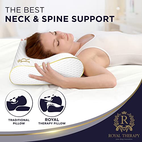Queen Memory Foam Cervical Pillow for Neck Pain Relief 24x14x5 Inches - Contour Support