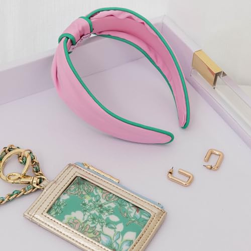 Lilly Pulitzer Pink & Green Knotted Headband for Women - Colorful Hair Accessory