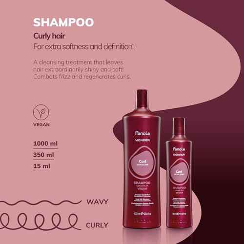 Fanola Wonder Curly Hair Shampoo Hydrating & Frizz Control 11.83 oz
