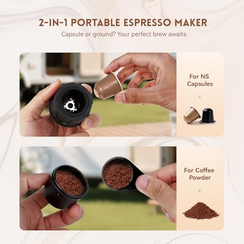 Hydrofast Army Green Portable Electric Espresso Machine with Rechargeable Battery