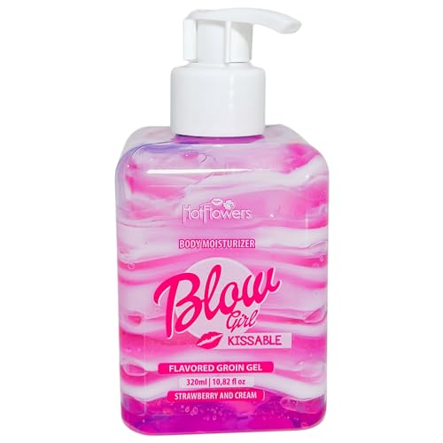 HOT FLOWERS Blow Girl Lickable Moisturizing Lotion ? Strawberry & Cream Flavored Body Moisturizer ? Softens & Hydrates Skin ? 320ml (10.82 fl oz)