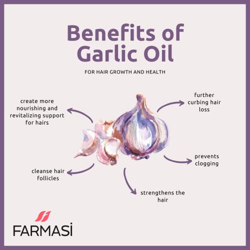 FARMASi Dr. C. Tuna Vitalizing Garlic Oil, Hair Growth Oil for Thicker Longer Fuller Healthier Hair, Prevent Hair Loss & Thinning, All Natural Vitamin Rich Treatment, All Hairy Types, 1 fl.oz (30 ml)