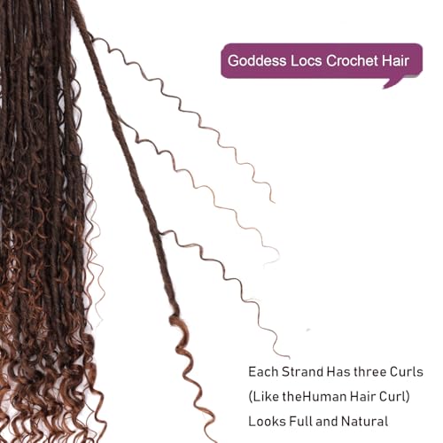 Flyteng 30 Inch Goddess Locs Crochet Hair Pack of 8 T30 for Black Women