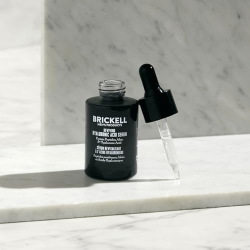 Brickell Men's Unscented Anti-Aging Hyaluronic Acid Face Serum for Men, 1 oz