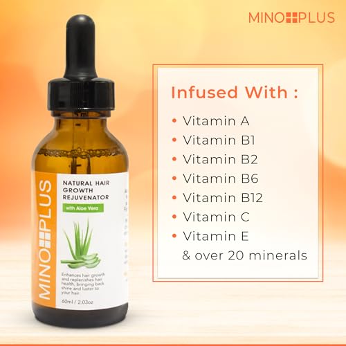 Natural Hair Growth Serum with Aloe Vera - 60ml / 2fl oz - Pack of 2 for Thicker, Stronger Hair