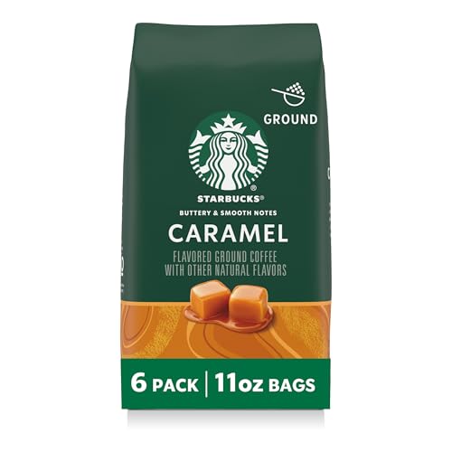 Starbucks Caramel Flavored Ground Coffee - 6 Pack of 11 oz Bags
