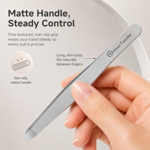 Premium Stainless Steel Tweezers with Rounded Tip for Gentle Hair Removal
