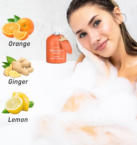 Natural Citrus Bubble Bath with Essential Oils for Relaxation & Hydration - Spa Gift Set