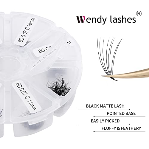 Premade Lash Fans Volume Extensions 8D D-Curl 9-16mm - Mixed Lengths - Variation of THIS listing