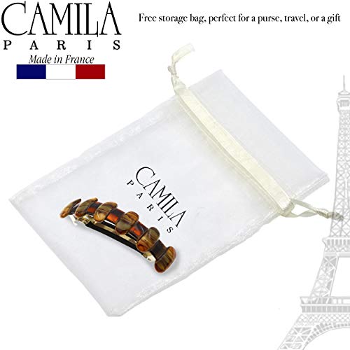 French Hair Barrettes for Girls - Tortoise Shell Automatic Claw Clip for Thick & Wavy Hair