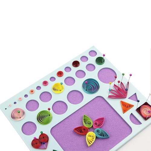 YURROAD 3 in 1 Paper Quilling Template Board with Pins Quilling Knitting Board Cork Shape Mold DIY Tool