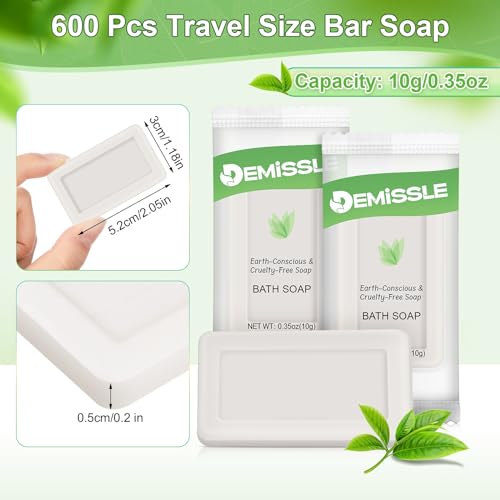 600 Pcs Travel Size Bar Soap Individually Wrapped for Guests - Hotel & Hospitality Use