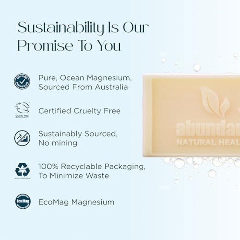 Abundant Natural Health Magnesium Exfoliating Body Bar Enriched With Goat¡¯s Milk and Olive Oil to Soothe and Hydrate Skin, Gentle Exfoliator, 90g