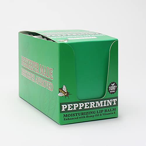 Peppermint Beeswax Lip Balm Set - 40 Count Bulk Pack with Natural Ingredients - Beekeeper Made