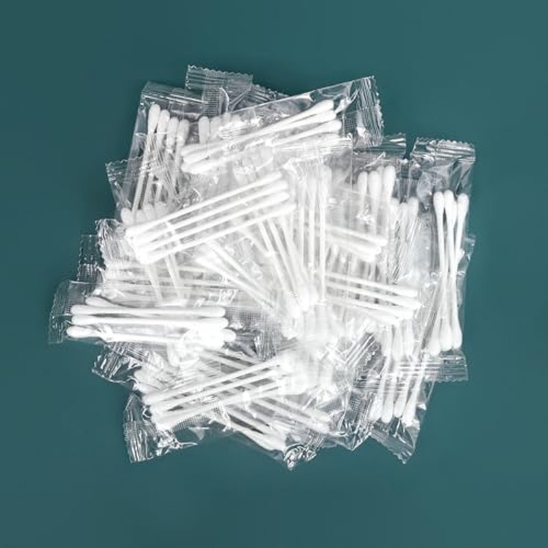 200 Pack Cotton Swabs, Individually Wrapped Cotton Swab, Individually Wrapped Double Tipped Paper Sticks for Ear, Make-up (200 pack(4pcs per Bag))