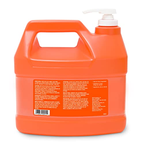 GOJO Natural Orange Pumice Hand Cleaner 32 Fl Oz Pack of 4 with Pump – Quick Acting Lotion