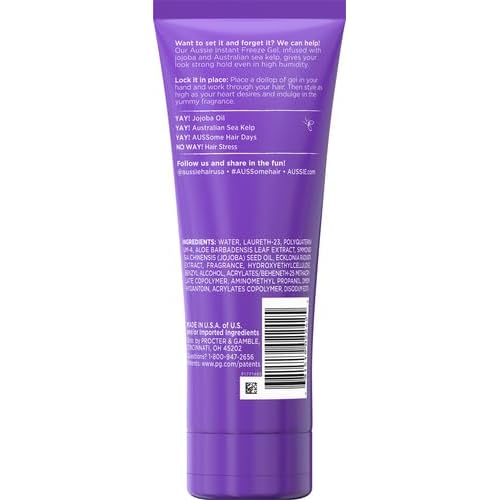 Aussie Instant Freeze Hair with Jojoba Oil & Sea Kelp Gel, 7.0 oz