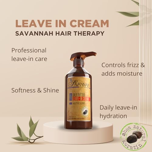 Shea Butter Keratin Leave-In Conditioner for Dry Hair | Frizz Control & Softness
