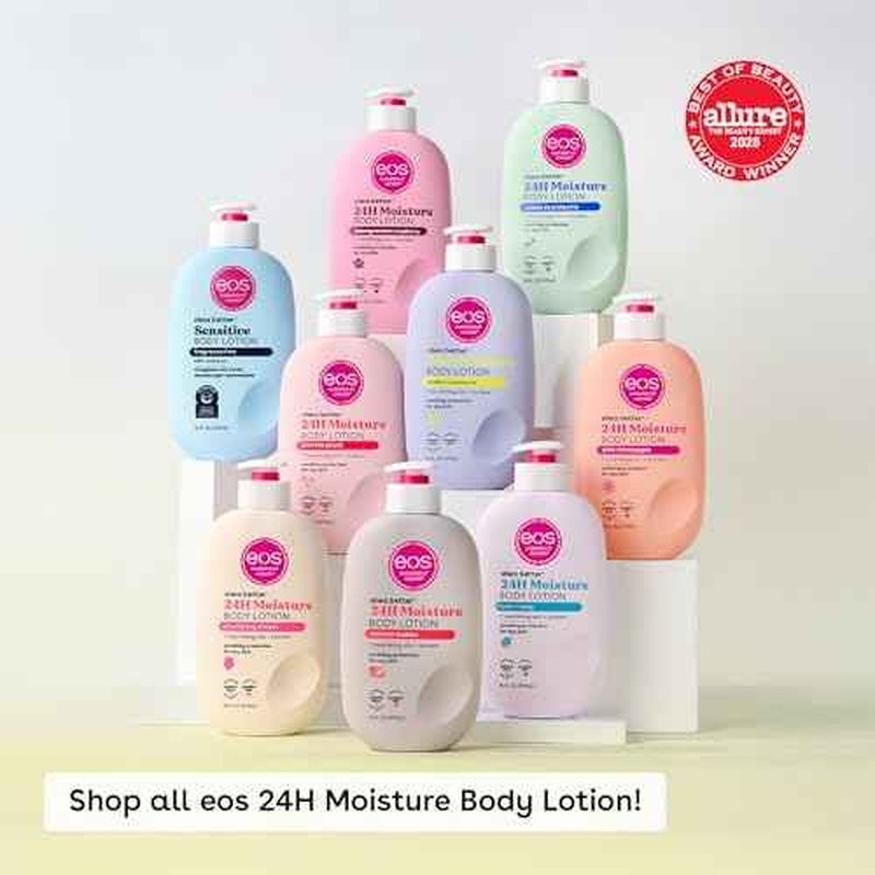 eos Shea Better Body Lotion Vanilla Cashmere, 24-Hour Moisture Skin Care, Lightweight & Non-Greasy, Natural Shea, Vegan, Vanilla Body Lotion, 16 fl oz