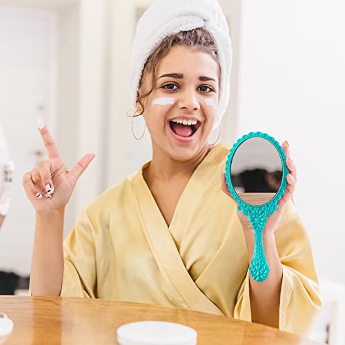 Namalu 40 Pcs Vintage Handheld Mirrors Set - White, Purple, Blue, Pink, Green with Embossed Patterns