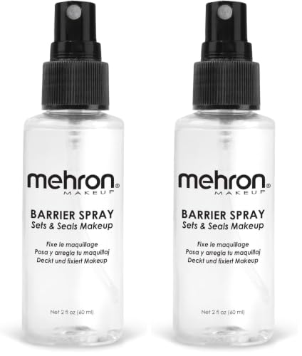 Mehron Makeup Barrier Spray 2 Fl Oz Pack of 2 - Long-Lasting Face Setting Spray