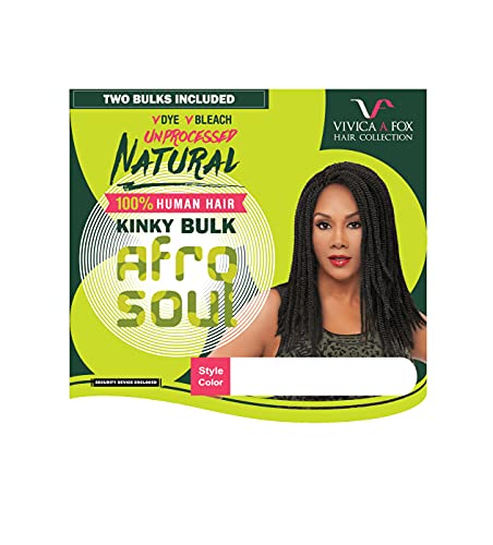Natural Afro Curl Kinky Bulk Hair Extension - 16 Inch, 5.8 Ounce, Unprocessed Human Hair