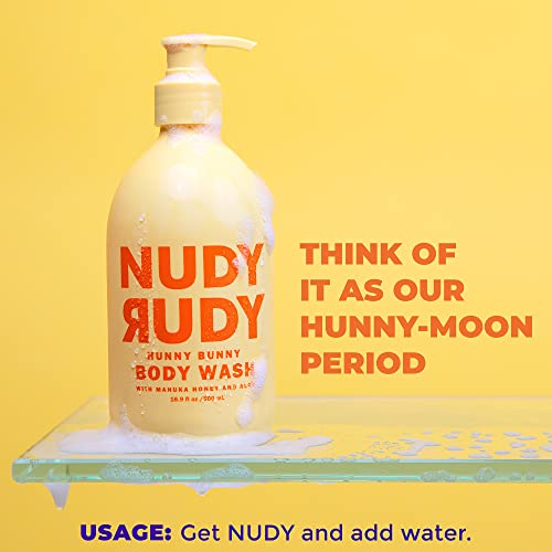 Hunny Bunny Body Wash Bundle - Liquid Shower Gel & Bar Soap with Aloe Vera & Vitamin E - Moisturizing for Men & Women
