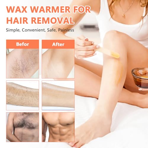 ReFzeg Double Wax Warmer with 500ML Pots - Painless Hair Removal, White, 1 Pack