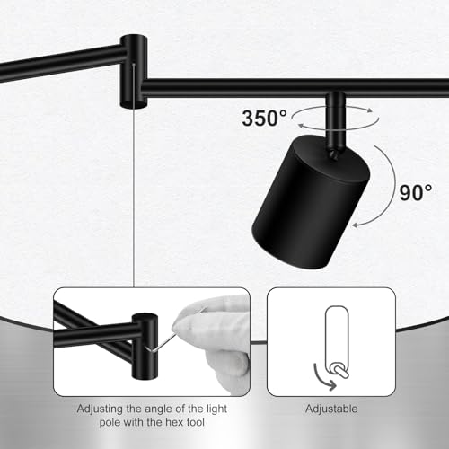 AUQUEE 8 Light Black Track Lighting Fixtures Ceiling - Modern Rotatable LED for Kitchen & Hallway, No GU10 Bulbs Included