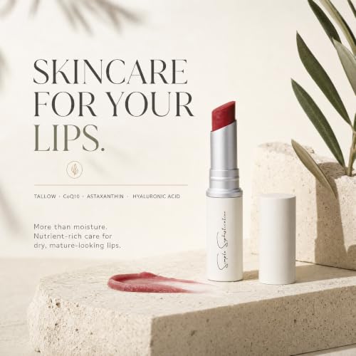 Lip Balm - Organic, Hydrating with Grass-fed Beef Tallow & Argan Oil - Cool Rose - Natural Moisturizer