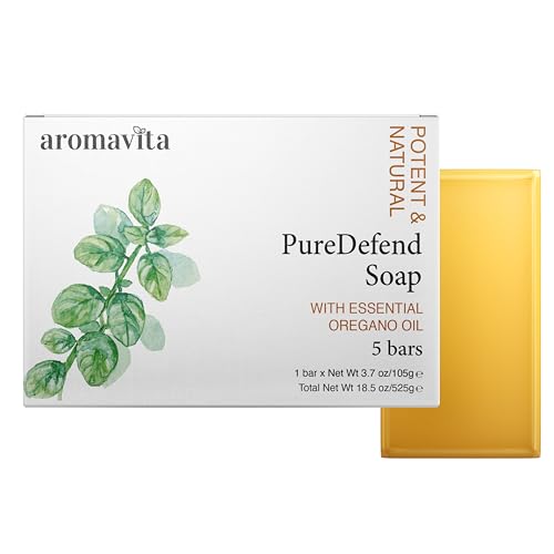 Oregano Oil Soap Bar - Natural Plant Therapy Hand Soap & Body Wash face Soap - Topical Skin Cleanser Oil of Oregano Soap Bar - for Acne, Eczema, Foot and Nail Problems, 5-pack