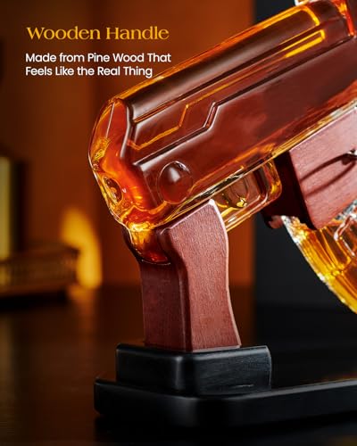 Kollea Whiskey Decanter Gift Set with 2 Shot Glasses - Premium Liquor Dispenser