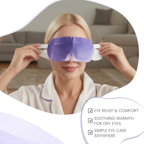 Self Heating Eye Mask Warm Compress for Dry Eyes, Disposable Heated Eye Mask for Fast Relief, Sleep, Spa, Travel Essentials & Relaxation Gifts for Women (30 Count, Lavender)