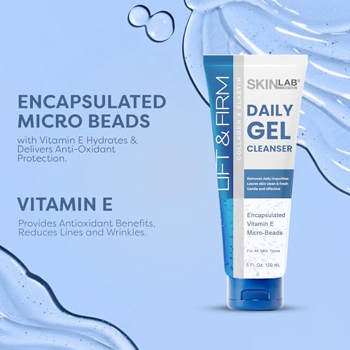 SKIN LAB Lift & Firm Face Wash Gel Cleanser ? Hydrating & Moisturizing Facial Cleanser for Women ? Gentle Gel Face Wash for Dry, Sensitive, Aging Skin with Vitamin E ? 4 Fl. Oz.