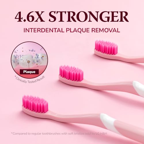 Milky Pink Himalayan Pink Salt Natural Toothbrush Set - 4 Count