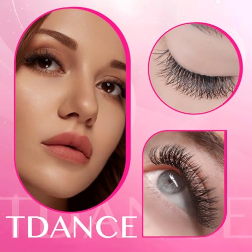 TDANCE YY Lash Extensions Premade Volume Eyelash Fans YY Lashes Matte Black W Lashes Extensions(W-5D-0.07-D,8-15 mm)
