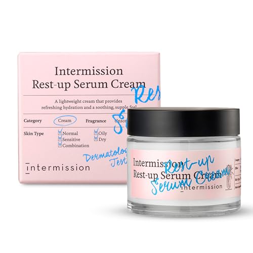 Intermission Rest-Up Serum Cream 2.36 fl oz ? Serum + Cream Hybrid Moisturizer with CHEMOCICA¢â 700,000 ppm, Hyaluronic Acid, Ceramide & Panthenol for Sensitive & Combination Skin