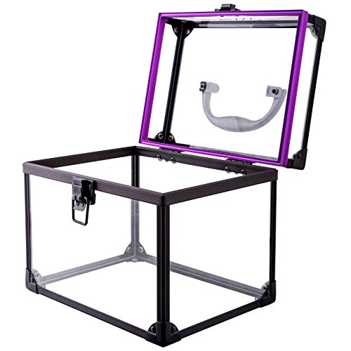 Purple SHANY Clear Travel Makeup & Toiletry Case - Extra Large, Secure Lock