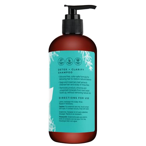 CIBU Detox + Clarify Shampoo 11.83oz - Gently Removes Build-Up, Chlorine & Hard Water Minerals - Suitable for All Hair Types & Color Treated - Pack of 1