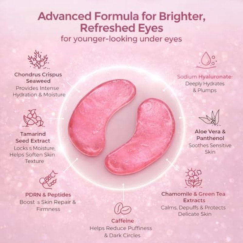 19/90 Revitalizing Hydrogel Under Eye Patches for Dark Circles & Puffiness - Salmon PDRN, Peptides & Hyaluronic Acid - Pink (30 Pair)