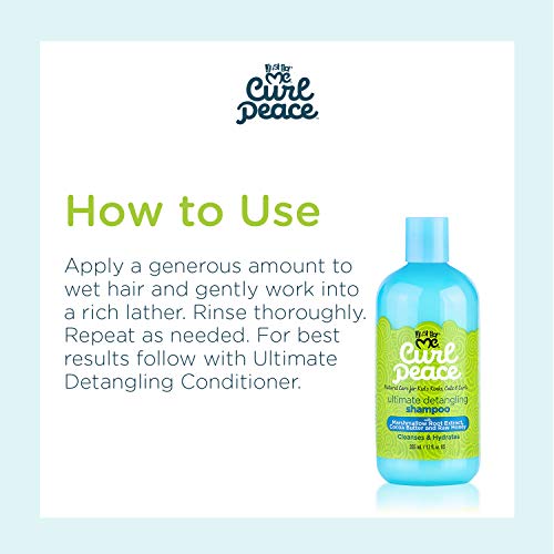 Just For Me Curl Peace Ultimate Detangling Shampoo - Cleanses & Hydrates, Contains Marshmallow Root Extract, Cocoa Butter & Raw Honey, No Animal Testing, 12 oz