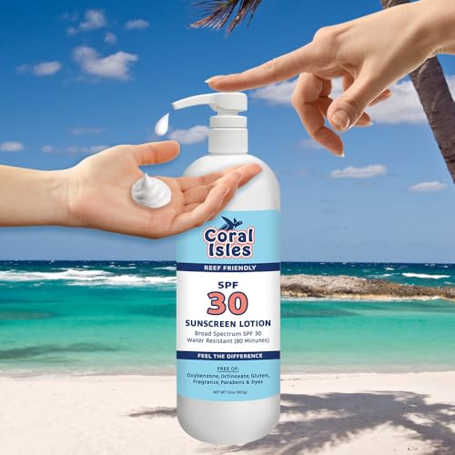 SPF 30 Sunscreen Lotion 32 Fl Oz Bulk Pack - Reef Compliant, Water-Resistant